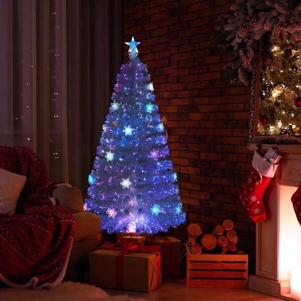 Costway 5FT/6FT/7FT PreLit Fiber Optic Christmas Tree Decor