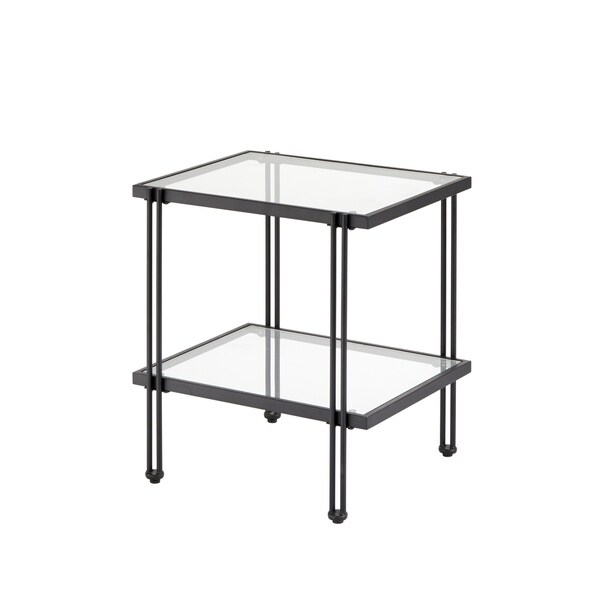 Lifestorey Folio Metal and Glass End Table