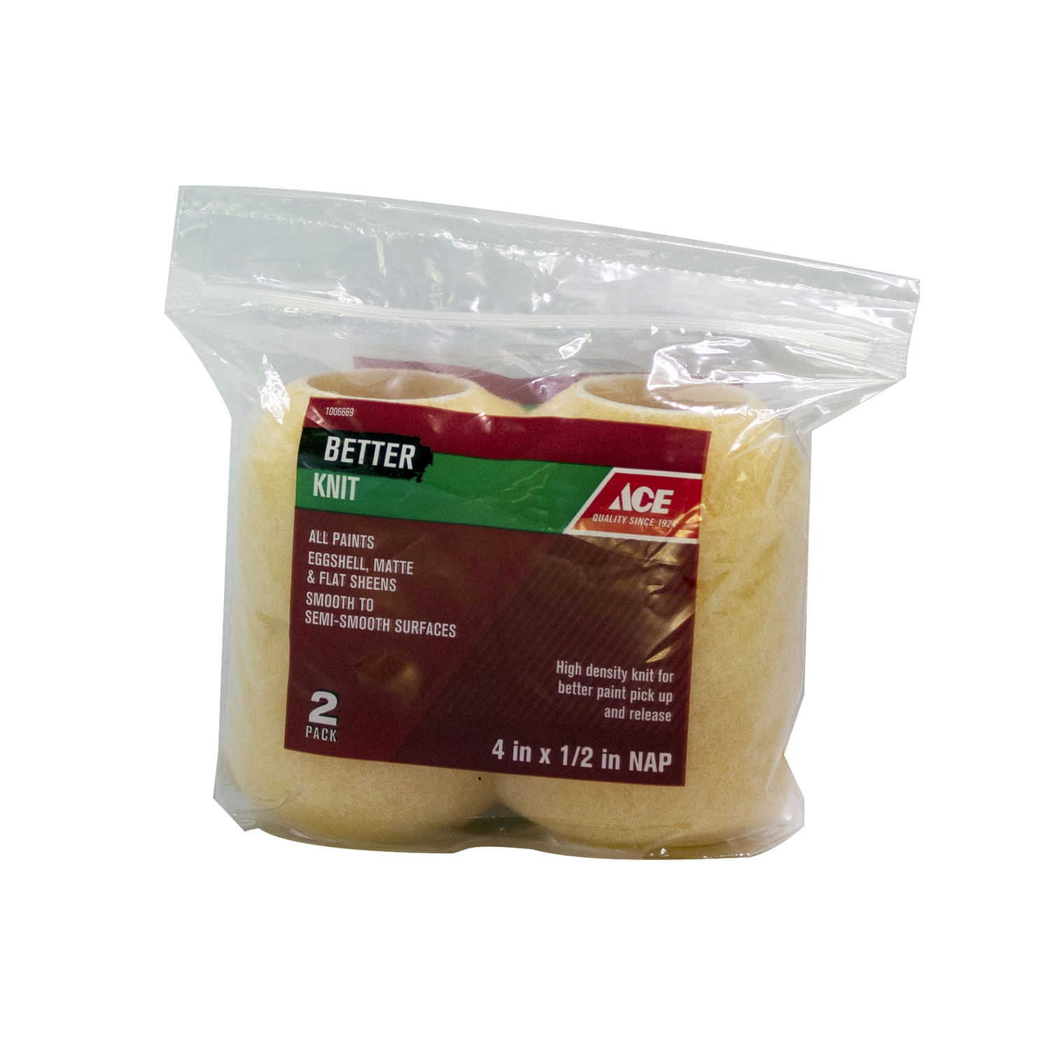 Ace Better Knit 4 in. W X 1/2 in. Paint Roller Cover 2 pk