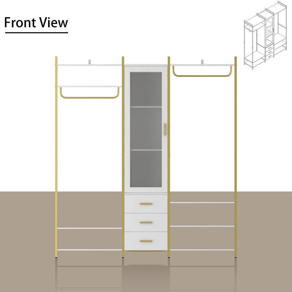 Practical Storage Solution Large Closet Cabinet White Armoire Wardrobe