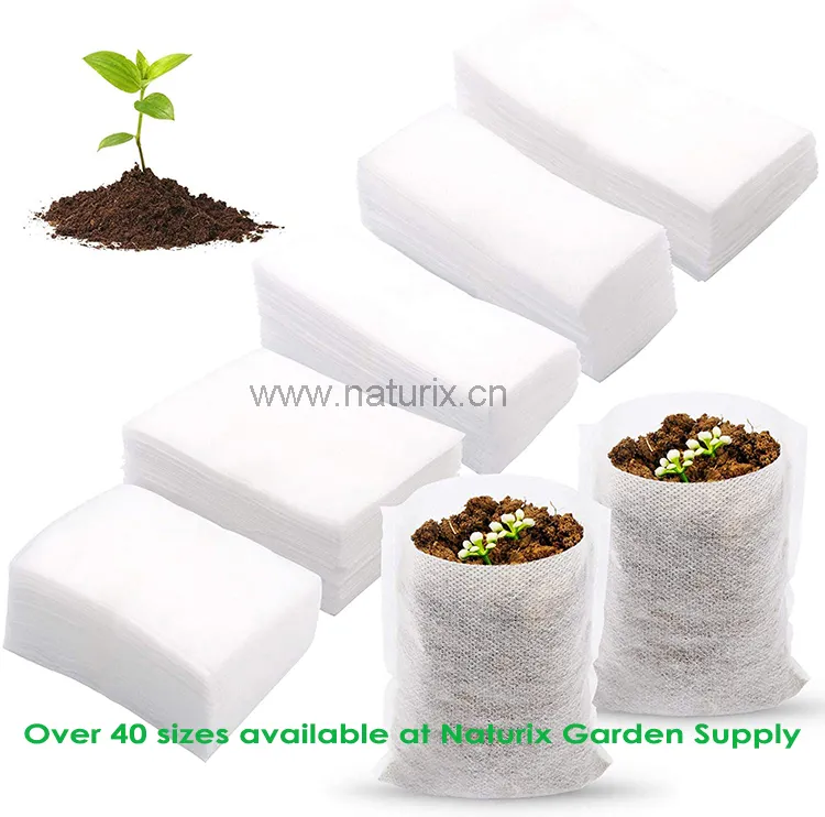 Naturix Garden Supply 1000 pcs Ecofriendly Non Woven Permeable Fabric Biodegradable Nursery plant growing bags