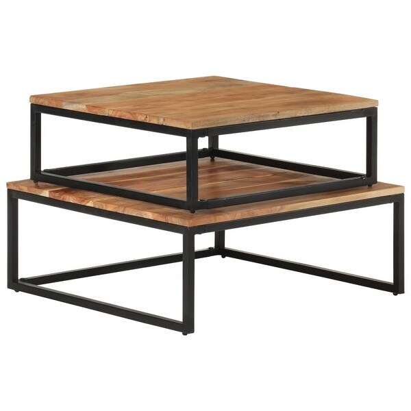 vidaXL Nesting Coffee Tables 2 pcs Solid Acacia Wood