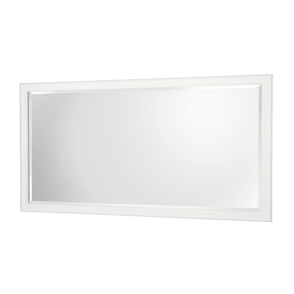 Home Decorators Collection 60 in. W x 31 in. H Framed Rectangular Beveled Edge Bathroom Vanity Mirror in White GAWM3160