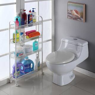 Karl home Multi-Functional Steel Removable 4-Wheeled Storage Cart in White 302589548110