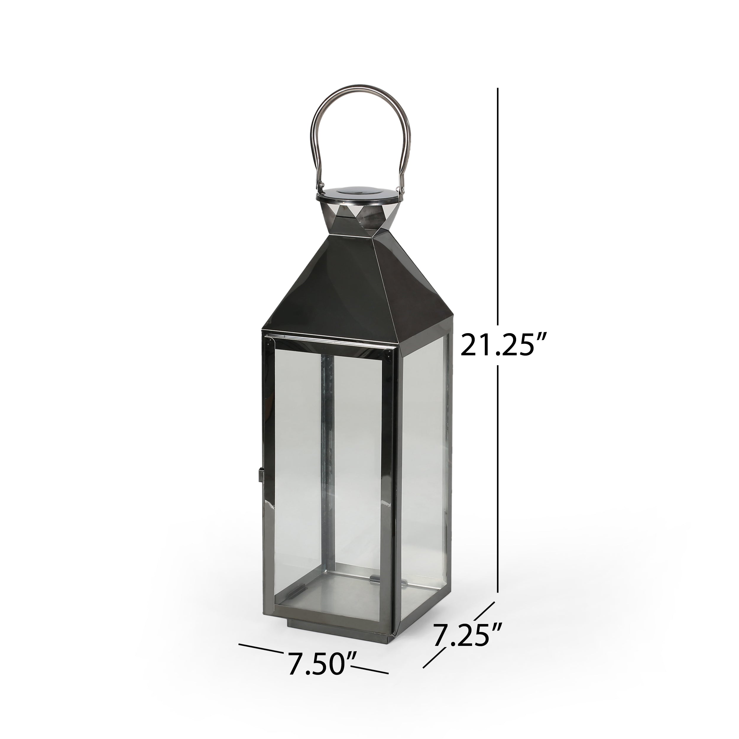 Asael Modern Stainless Steel Lantern Set