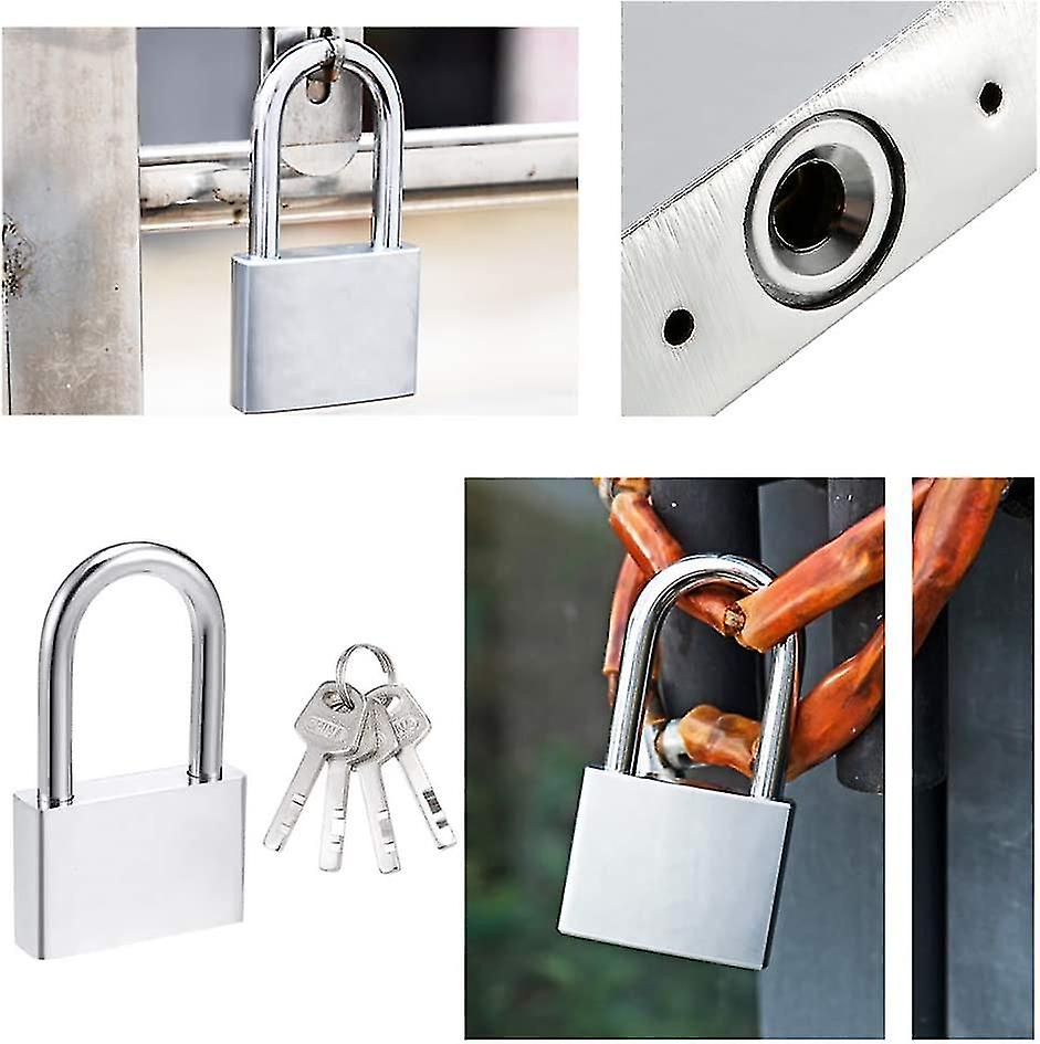 50mm Padlock 4 Key Padlock，hardened Steel Case， 8mm Diameter Long Shackle，waterproof Exterior Padlock