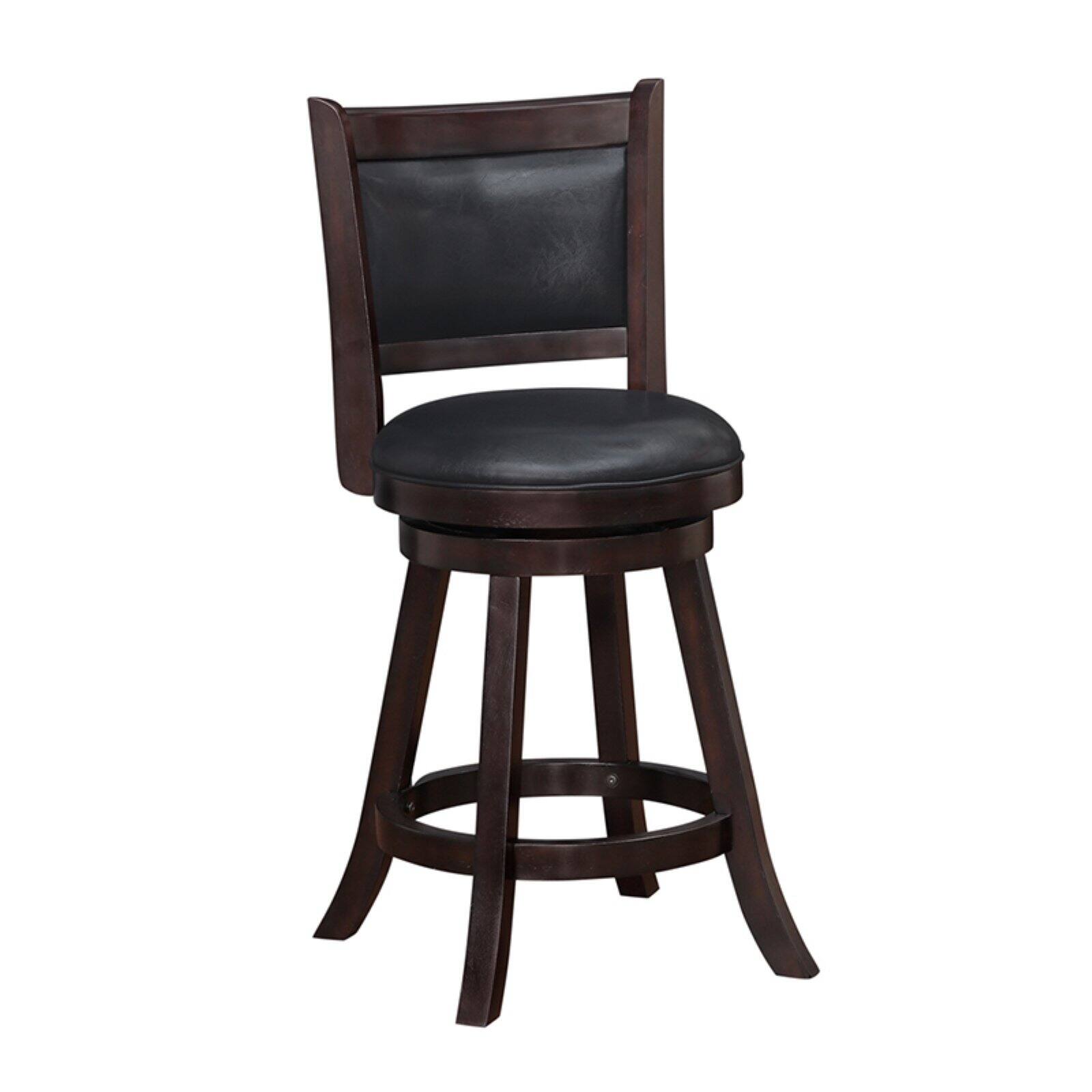 Boraam Rhea 24 Full Back Wood Swivel Counter Stool， Merlot