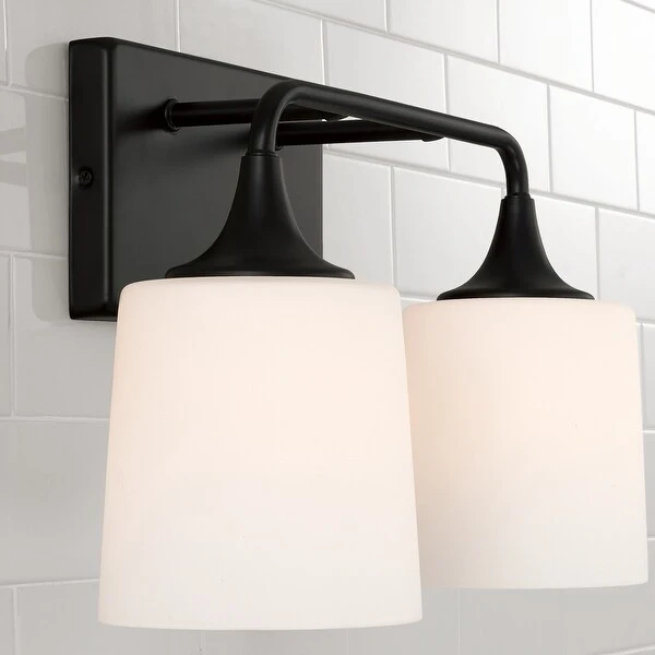 Presley 2-light Bath/ Vanity Fixture w/ Soft White Glass