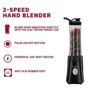 HOLSTEIN HOUSEWARES Holstein 20 oz. Single Speed Black and Gray Personal Blender HH-0914902B