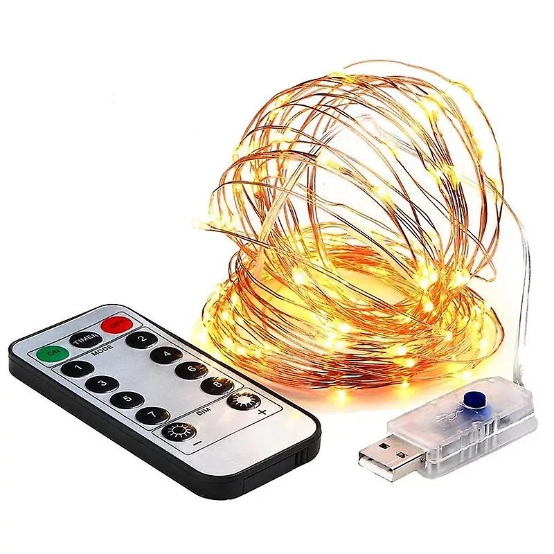 10m String Lights 8 Remote Control Modes，  Decoration Party Home