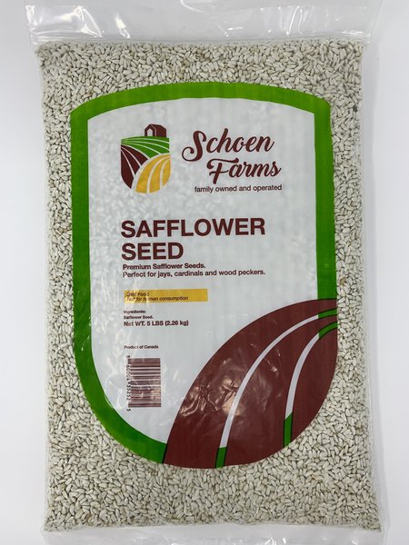 Schoen Farms Safflower Seed Bird Food， 5-lb bag