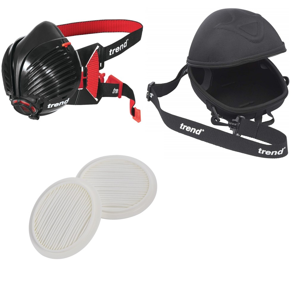 Trend Air Stealth Mask Small/Medium Mask with Storage Case and P100 filters 2pk Bundle ;