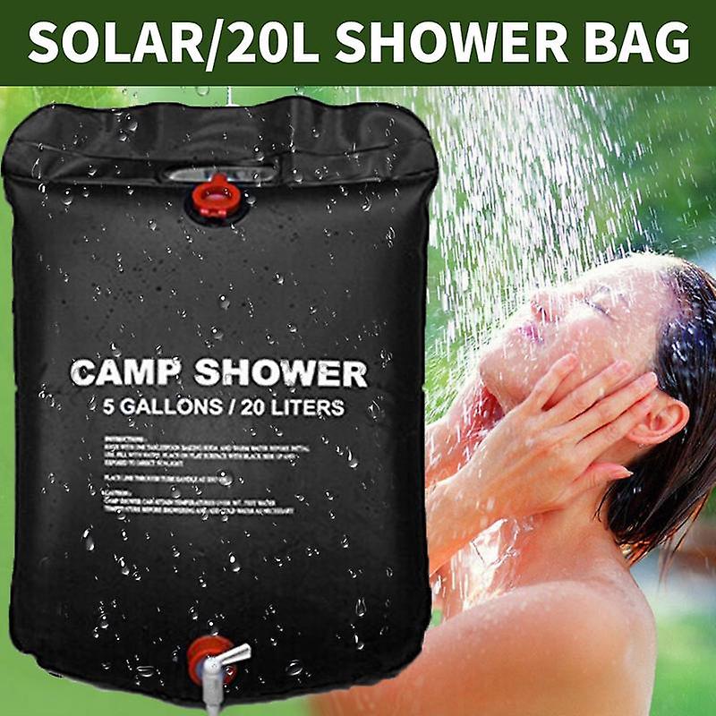 20l Portable Shower Bag With Switch Hose And Plastic Head Large Capacity Water Storage For Camping Outdoor Hiking Picnic Washing