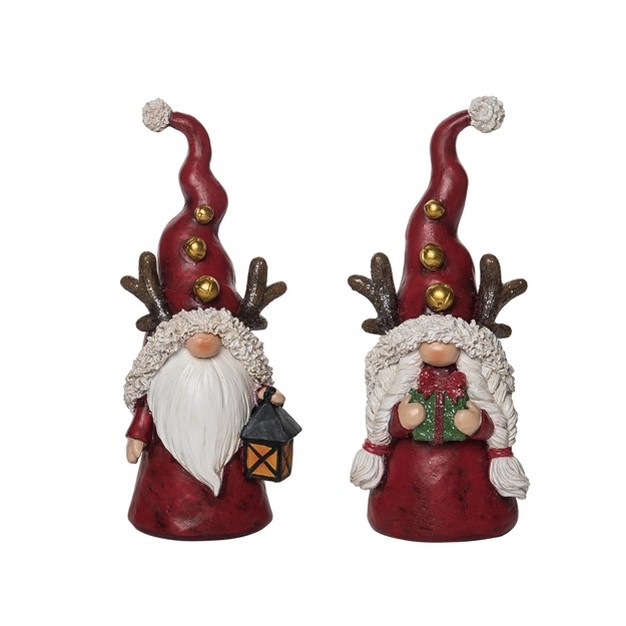 Transpac Resin 9 In Multicolored Christmas Gnome Figurine Set Of 2