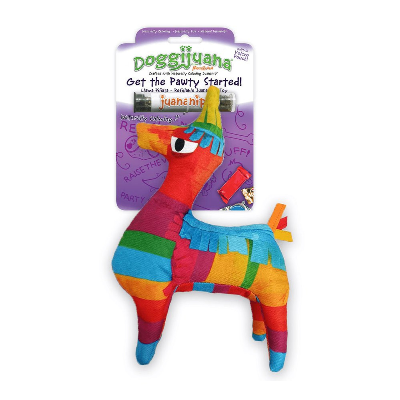 Doggijuana Get the Pawty Started Llama Pinata Refillable Juananip Dog Toy