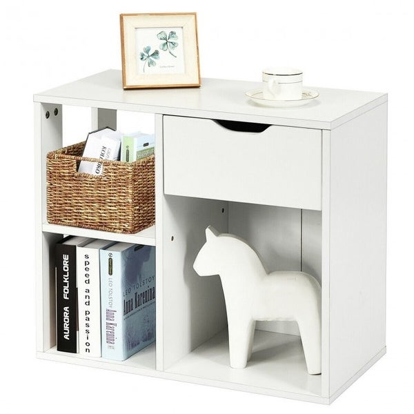 3-tier Side Table with Storage Shelf and Drawer Space - 23.5