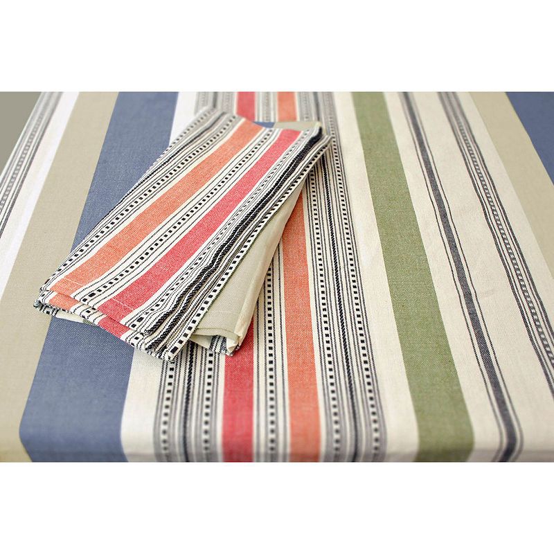 104 x 60 Subtle Colored Striped Rectangular Tablecloth