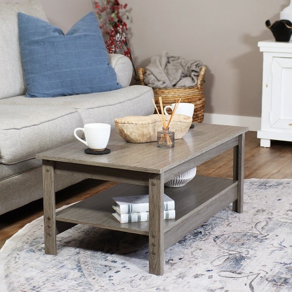 Classic Coffee Table with Lower Shelf - Thunder Gray