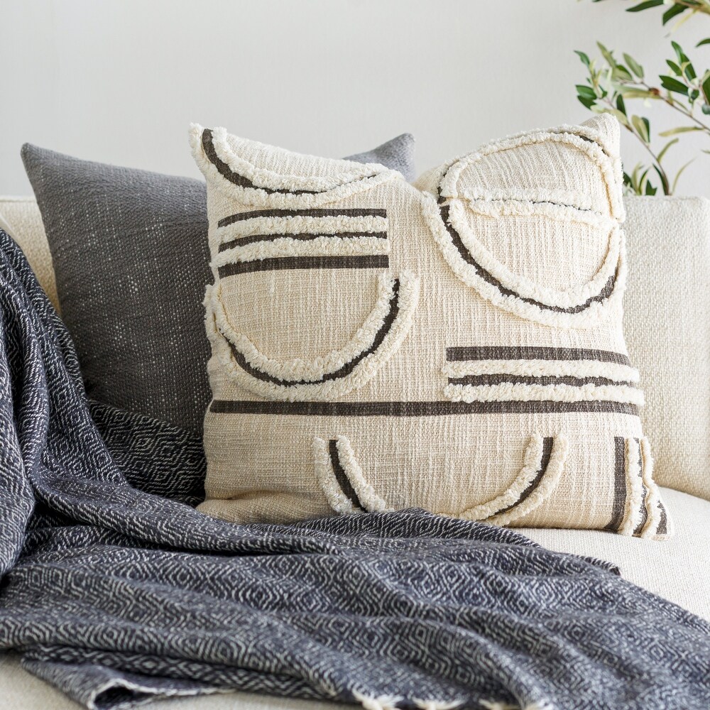 Bruce Block Printed Geometric Throw Pillow