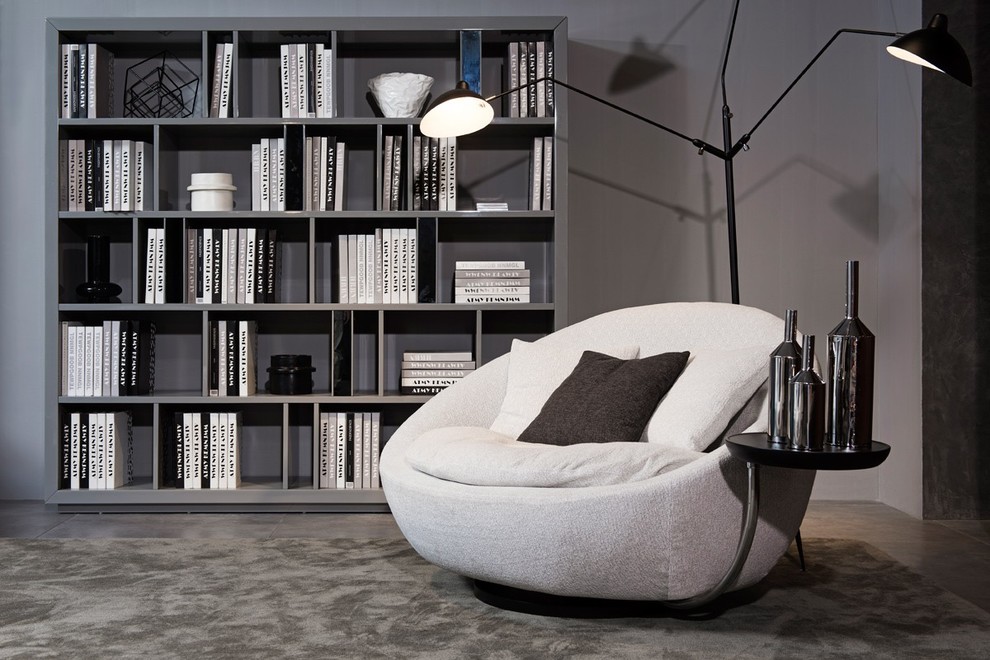 Divani Casa Alba Modern Gray Fabric Chair With Tray   Contemporary   Armchairs And Accent Chairs   by Vig Furniture Inc.  Houzz