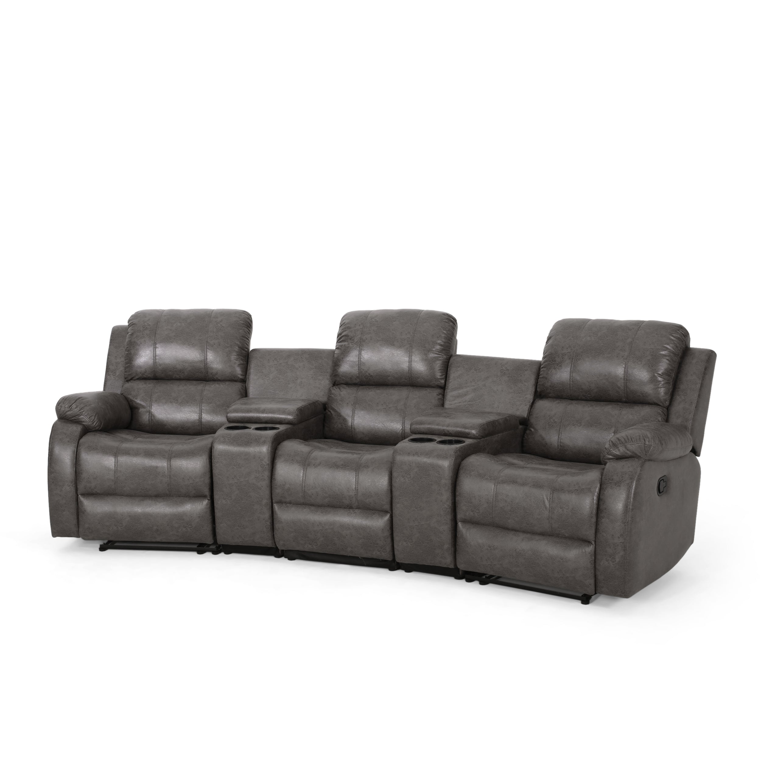 Lunsford Contemporary Upholstered Theater Seating Reclining Sofa