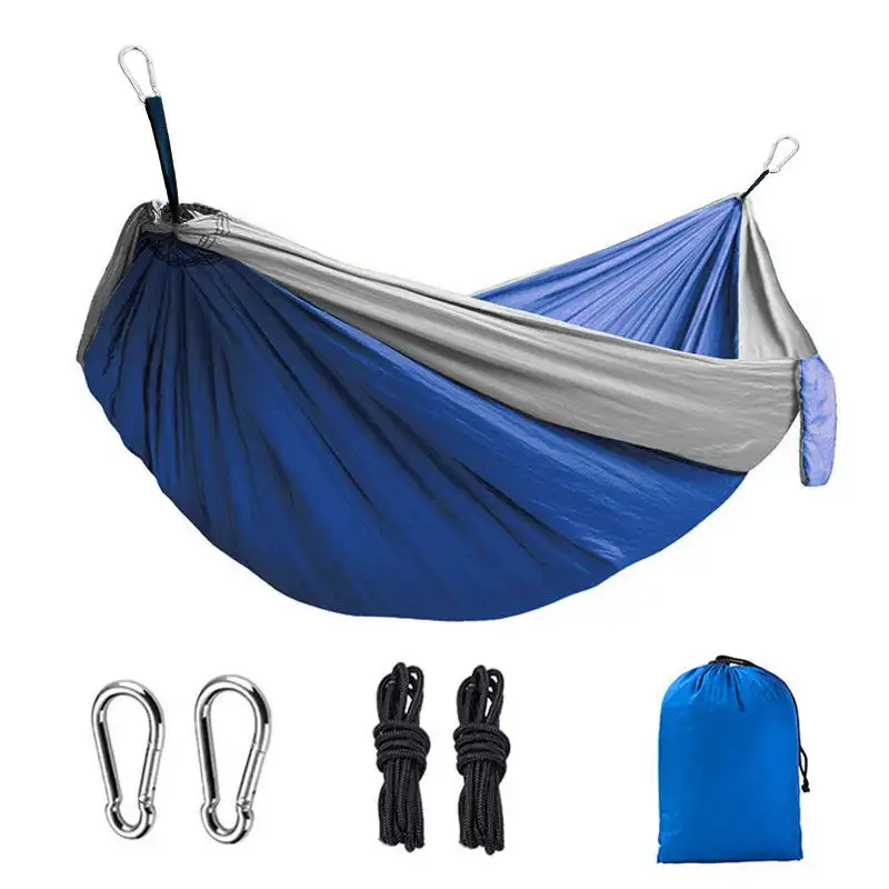 2023 custom cheap portable outdoor hammock lightweight nylon camping hammock double hammocks to sleep well