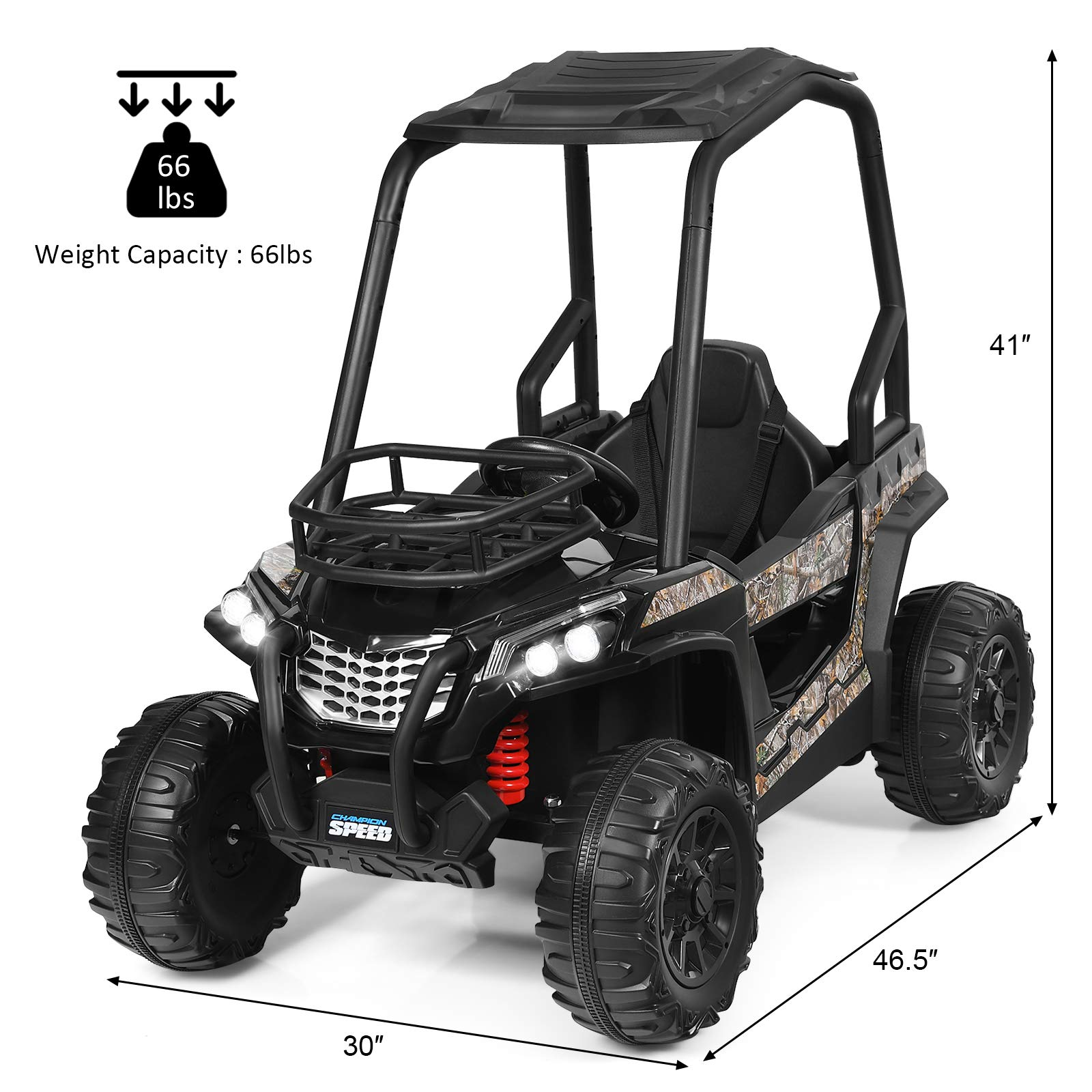 Costzon Ride On Truck, 12V Batter Powered Electric Ride On UTV w/ 2.4 GHZ Remote Control