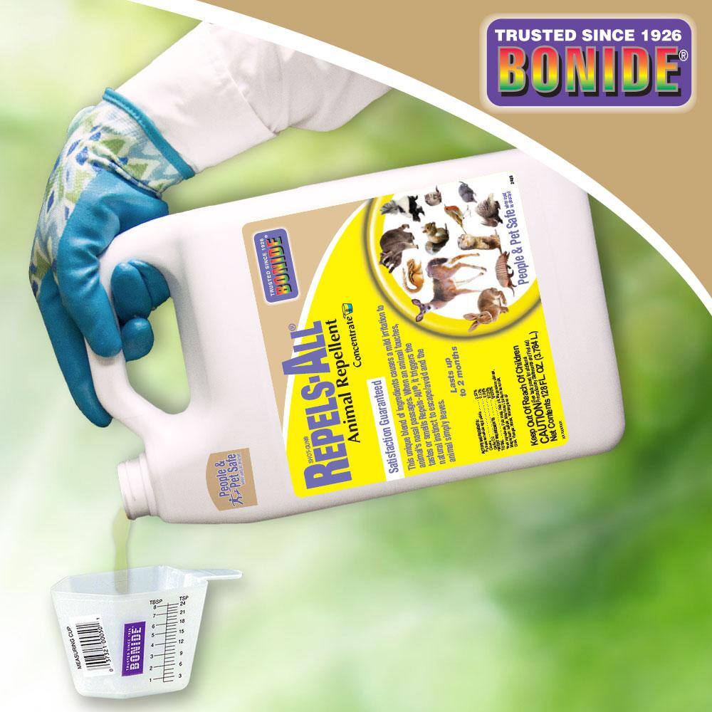 Bonide Repels-All Animal Repellent 128 oz. Concentrate for Pest Control Deter Deer from Garden People and Pet Safe 2405