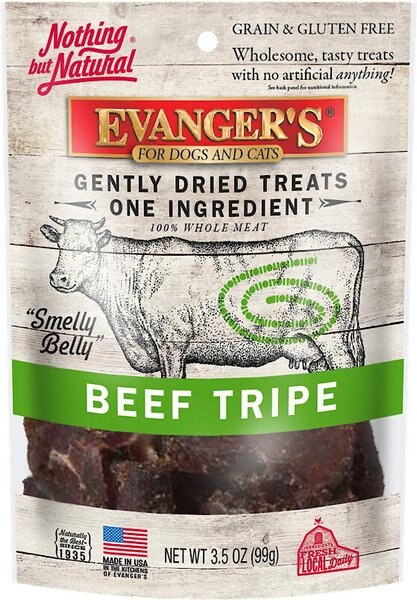 Evanger's Nothing but Natural Beef Tripe Gently Dried Dog and Cat Treats