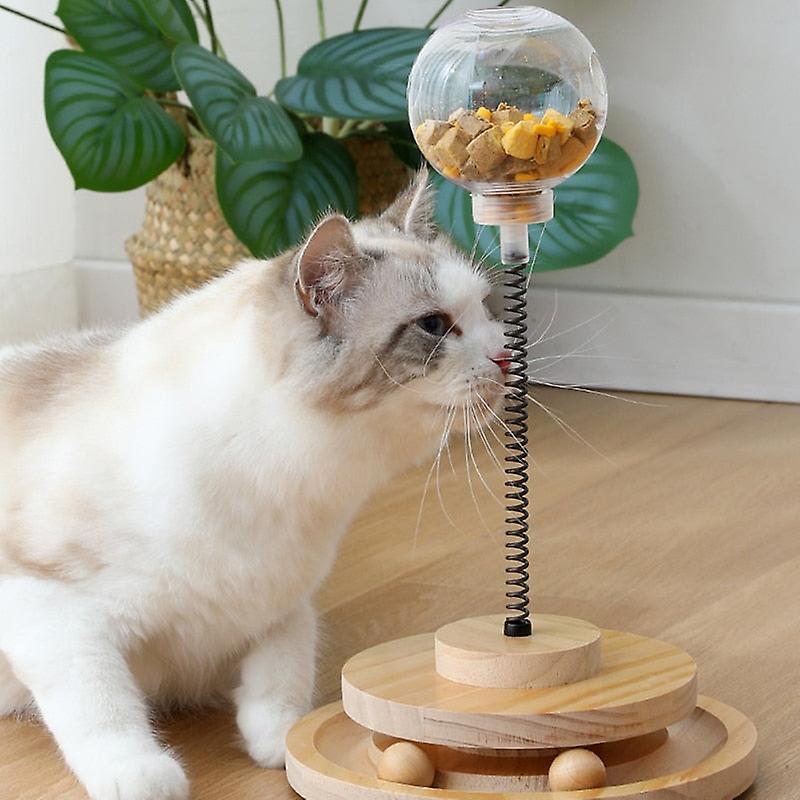 Solid wood turntable cat toy