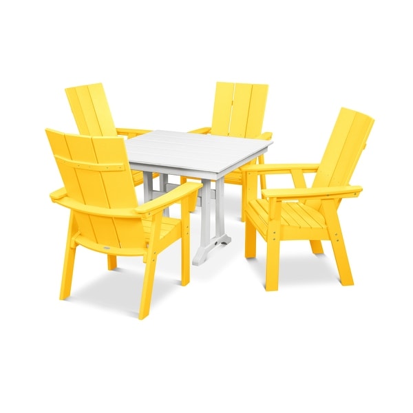 POLYWOOD Modern Adirondack 5Piece Farmhouse Dining Set