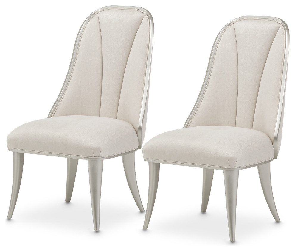 Penthouse Dining Side Chair  Set of 2   Ash Gray   Contemporary   Dining Chairs   by Michael Amini  Houzz