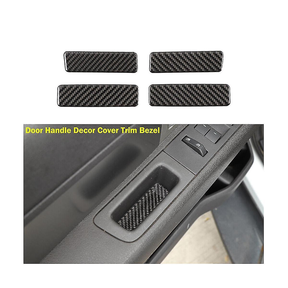 Car Interior Door Handle Cover Trim Stickers Decoration For 2009-2014 Accessories Soft Carbon Fiber