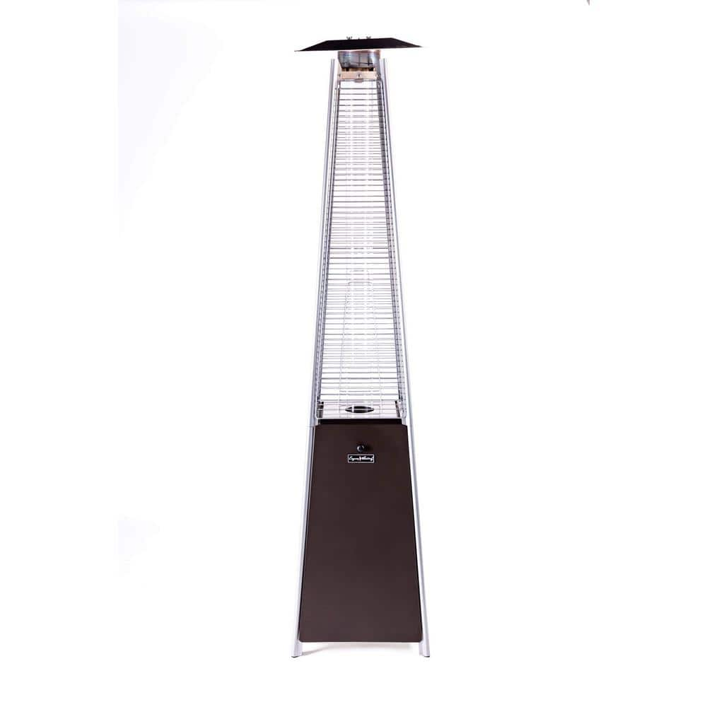 Kadehome 88 in. 40000 BTU Outdoor Patio Brown Quartz Glass Tube Visual Flame Patio Heater for Party Restaurant Garden Yard KD-HY7SM04