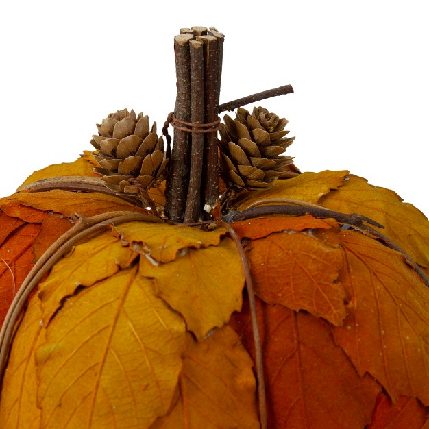 Orange And Brown Fall Harvest Tabletop Pumpkin