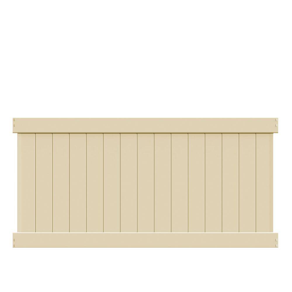 Barrette Outdoor Living Bryce 4 ft. H x 8 ft. W Sand Vinyl Un-Assembled Fence Panel 73014724