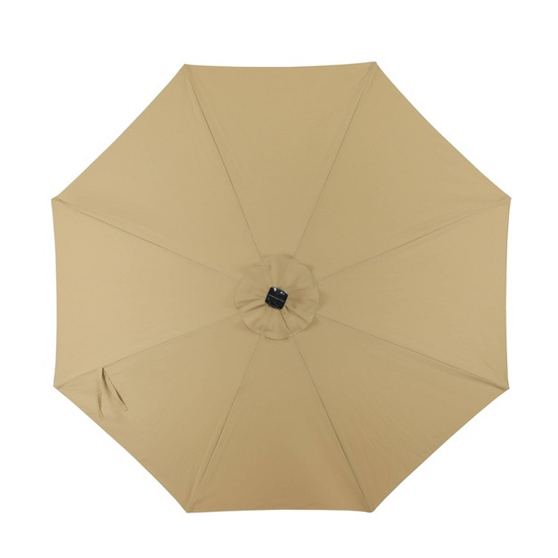 11 x27 X 11 x27 Calypso Ii Market Patio Umbrella With Solar Led Strip Lights Champagne Island Umbrella