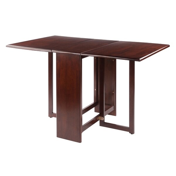 Wood Clara Double Drop Leaf Dining Table， Walnut Finish