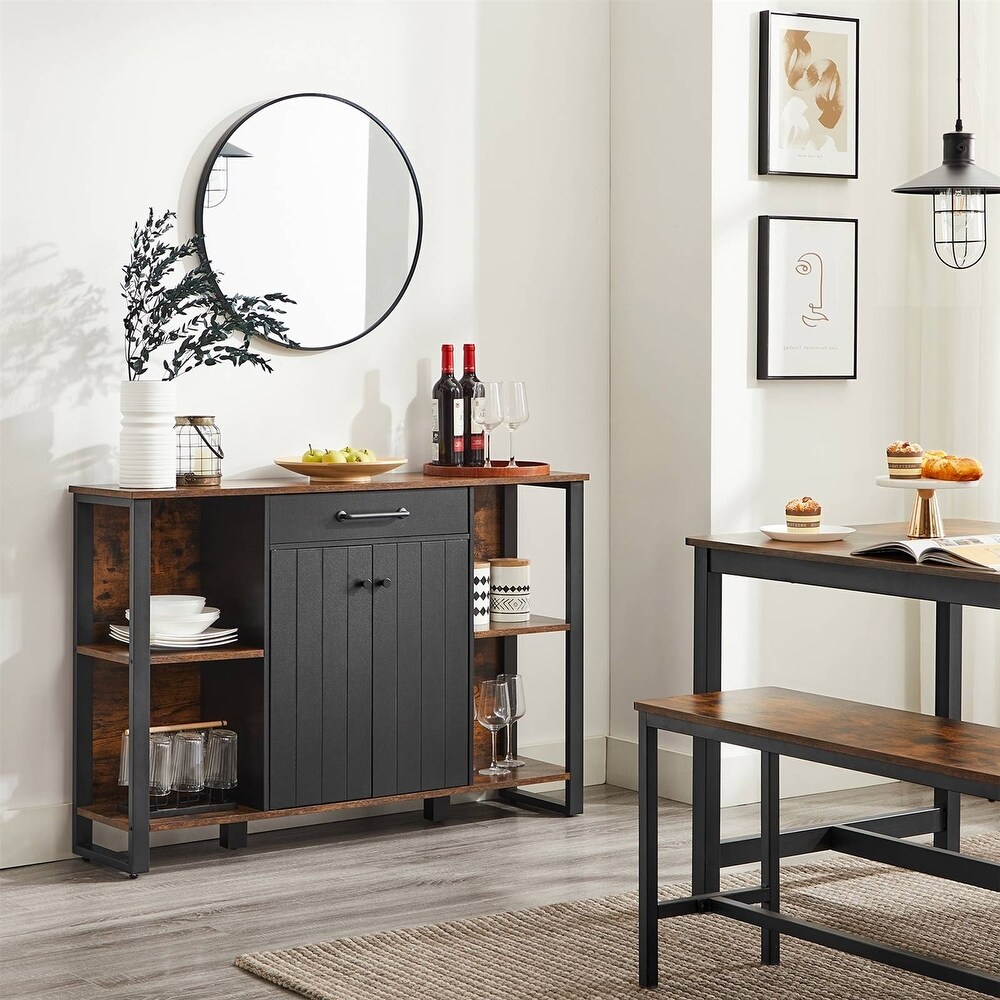 Farmhouse Rustic Wood Buffet Dining Sideboard Storage Cabinet   47.2\