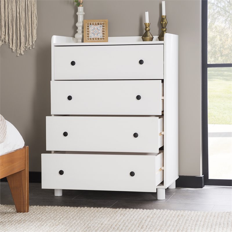 Pemberly Row 4-Drawer Solid Wood Bedroom Chest in White