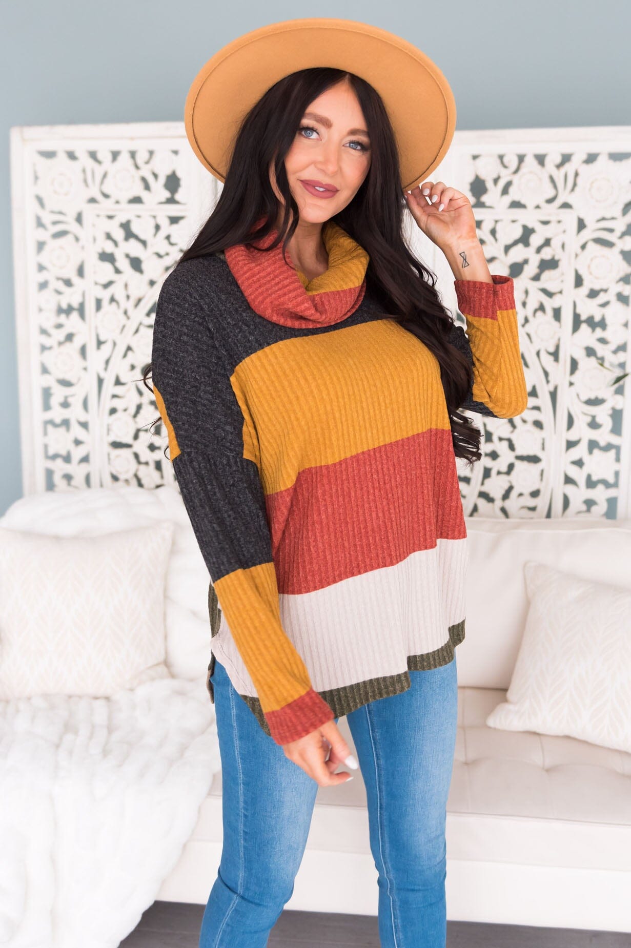 Cozy Warm Wishes Modest Sweater