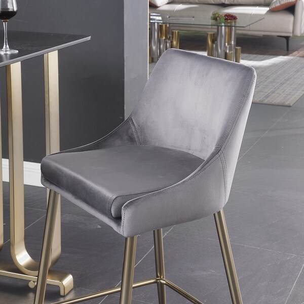 Velvet Upholstered Counter Stool