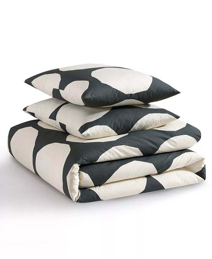 Marimekko Kivet Cotton 3 Piece Duvet Cover Set， Full Queen