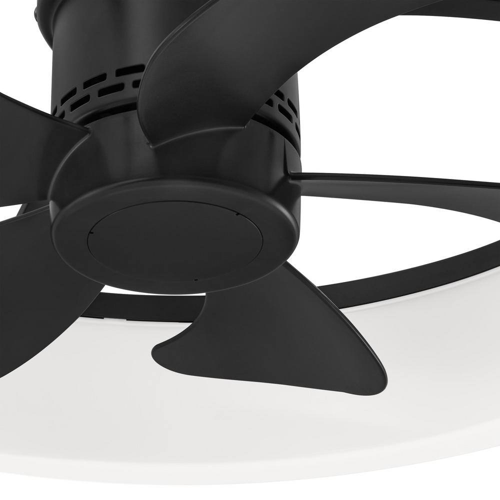 Home Decorators Collection Dialstone 23 in. Integrated CCT LED IndoorOutdoor Matte Black Ceiling Fan with Remote Control AK480-MBK