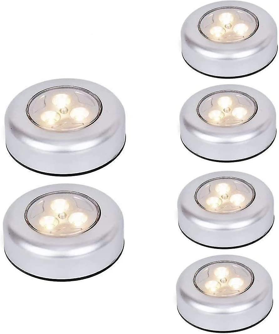 Led Night Light Battery Operated Wireless Touch Lamp Stick On Wireless Touch Light Warm 6 Pcs