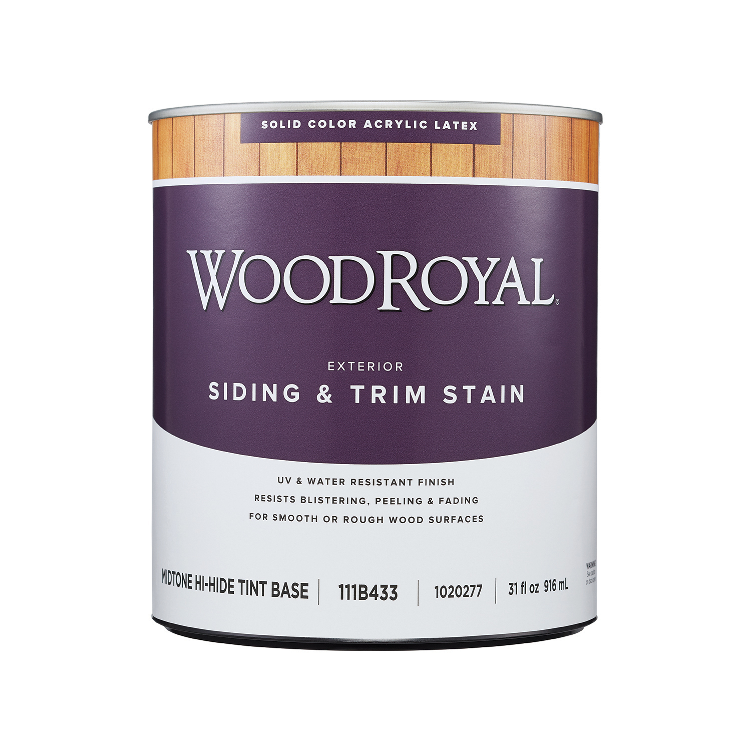 Ace Wood Royal Solid Tintable Flat Midtone Hi Hide Base Acrylic Latex Siding/Trim Stain 1 qt