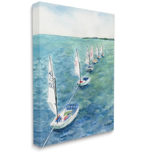 Stupell Industries Sail Boats Floating In A Row Coastal Landscape