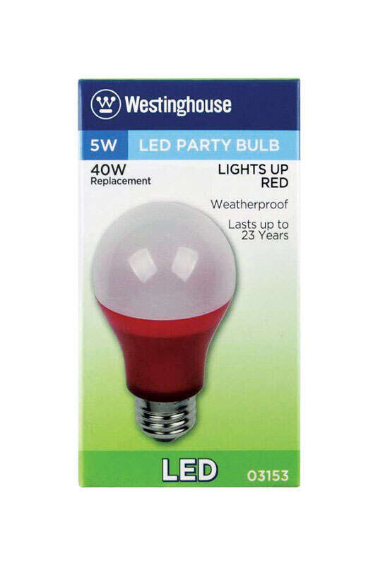 Westinghouse A19 E26 (Medium) LED Bulb Red 40 Watt Equivalence 1 pk