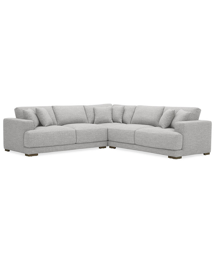 Furniture Vasher 114 3-Pc. Fabric Sectional Sofa