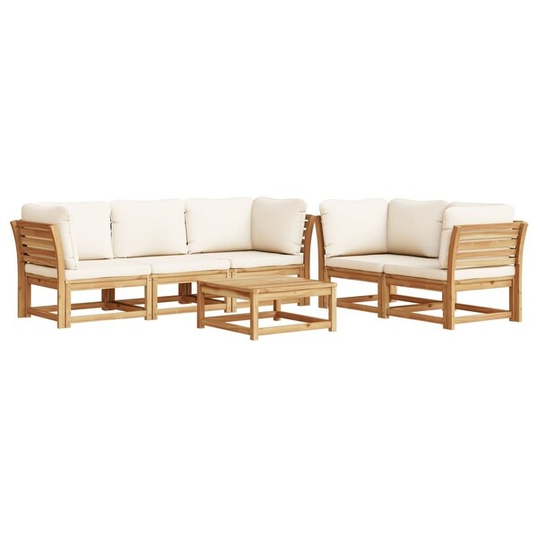 vidaXL Patio Sofa with Cushions 2Seater Outdoor Loveseat Solid Wood Acacia